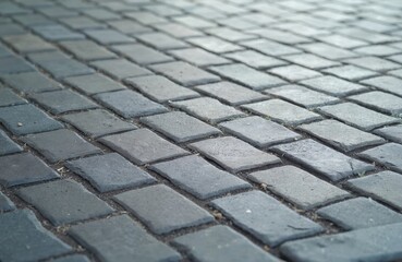Aufkleber - Close-up grey paving tile texture. Grey tile pattern as background. Rectangular stone texture. Grey stone surface. Flooring material. Construction detail. Urban design, exterior structure, minimalist