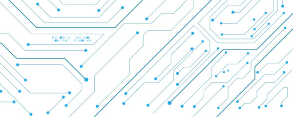 Poster - Vector abstract technology on white and blue background, Abstract technology circuit diagram on white background.