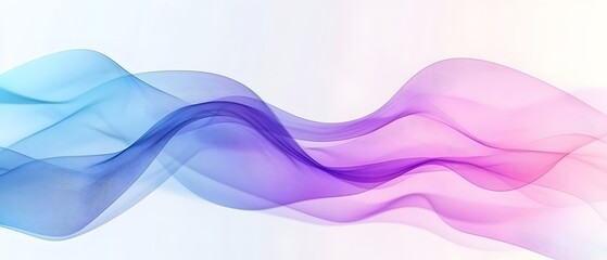 Poster - Soft flowing waves of blue and pink create a tranquil background, perfect for designs needing a calming, modern touch