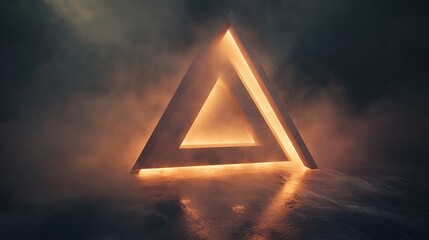 Leinwandbilder - Floating tessellated triangles with glowing edges