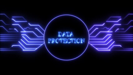 Cyber security concept -data protection concept animation