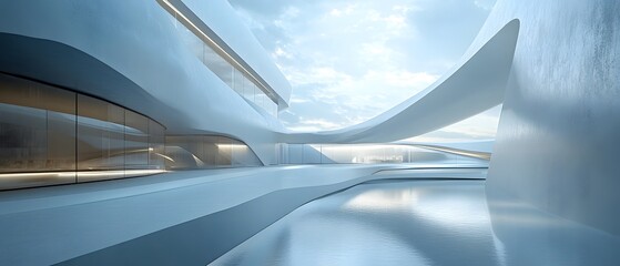 Poster - A stunning modern architectural design featuring smooth lines and a futuristic aesthetic