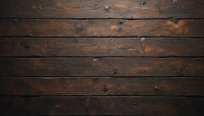 Poster - Dark brown wooden plank background. Old grunge textured wooden background. Top view of dark wood texture. Pine paneling. Brown wood structure. Wooden table or floor surface for any design.