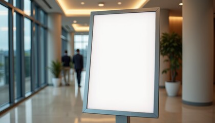Poster - Empty Signboard Displaying Space in Modern Office Interior  