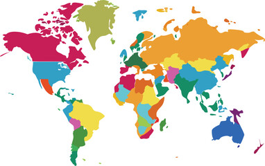  World map with countries