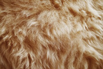 close-up view of light brown, fluffy fur texture, soft and dense.