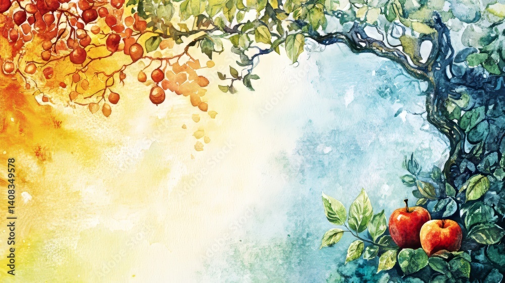 Ilustración de Stock God s provision in the garden of eden the creation ...
