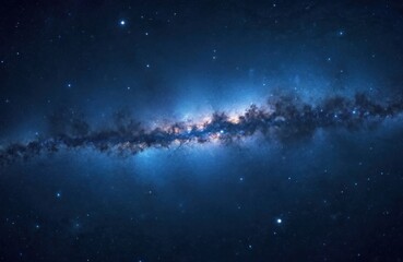 Poster - Night sky filled with stars, galaxies in outer space. Universe with milky way galaxy. Cosmic dust and nebula. Starry background ideal for astronomy, astrology projects. Abstract art for background