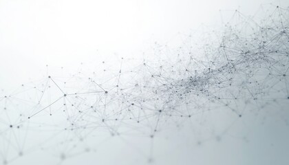 Poster - Abstract network structure on white background. Futuristic design represents data tech concept. Modern digital network connection. Cyberspace, innovation, global connection. Lines, dots, nodes