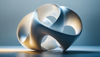 Fototapete - Sculpture displayed in modern gallery with natural light illuminating its intricate design during the afternoon
