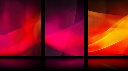 Aufkleber - Vibrant summer abstract cards showcasing fluid shapes and bright hues for modern artistic expression