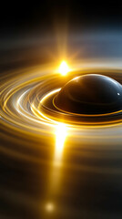 Poster - Golden light spirals into the cosmos from a mystical pedestal within the depths of space