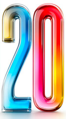 Aufkleber - Vibrant and translucent numbers create a stunning display of pastel colors and gradients