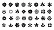 © ahmta - Black and White Minimalist Flower and Leaf Icon Set