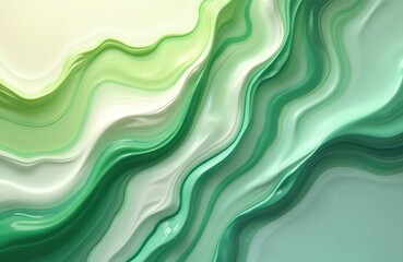 Poster - Abstract fluid art background with flowing, swirling green colors. Dynamic marble texture, liquid ink waves. Modern design. Watercolor style pattern for eco, nature, wellness projects. Perfect for