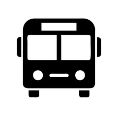 Poster - Black Bus Icon on White Background  