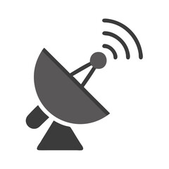 Poster - Satellite dish transmitting signals in a minimalistic design  