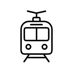 Poster - Tram Icon in Minimalist Style on White Background  
