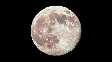 Poster - Spectacular pink moon illuminating the night sky over peaceful landscapes in a tranquil evening