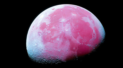 Poster - Radiant pink moon illuminating the night sky over a serene landscape