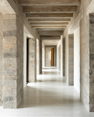 Poster - Elegant hallway showcasing reinforced concrete structure in modern private residence