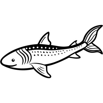 Minimal Greenland Shark Vector Illustration on White Background