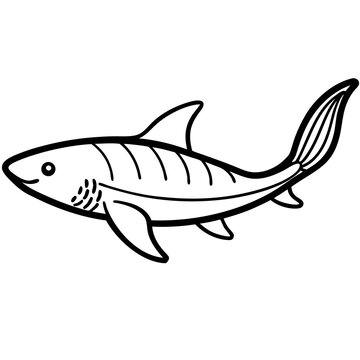 Minimal Greenland Shark Vector Illustration on White Background