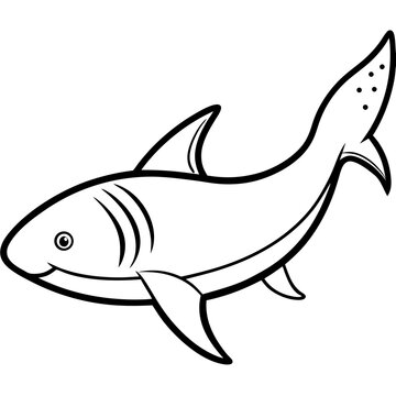 Minimal Greenland Shark Vector Illustration on White Background