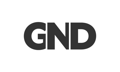 Poster - GND logo design template with strong and modern bold text. Initial based vector logotype featuring simple and minimal typography. Trendy company identity.