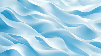 Wall Mural - Soft, billowy waves of translucent fabric in light blue and white hues create a serene and calming abstract composition, evoking a sense of tranquility and softness. Nebular Fabric. Illustration