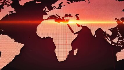 Wall Mural - Global Connection Concept Graphic with Digital Map and Light Effects