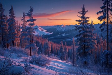 breathtaking sunset views of spruce forests in ergaki national park krasnoyarsk region siberia