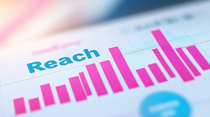 Poster - Colorful Graph Data Visualization Representing Business Growth Metrics Reach Target Concept