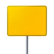 © MdKorban - Yellow sign with metal pole on transparent background