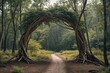© Michael - Scenic Natural Arch of Tree Branches in Serene Forest Environment
