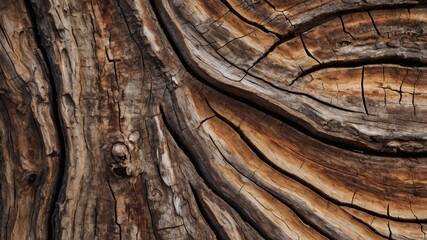 Aufkleber - an abstract textured wooden surface with intricate details. The wood grain patterns create a mesmerizing visual appeal, with each line and curve telling a story of time and nature