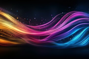 Poster - Colorful abstract waves of light creating a captivating motion effect.