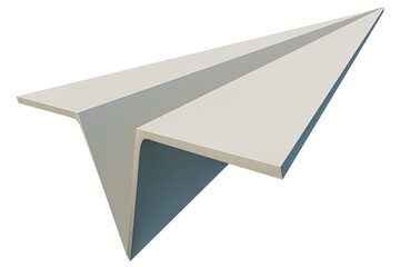 Leinwandbilder - 3d Cartoon Paper Plane in white. 3d illustration and 3d rendering