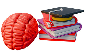 Leinwandbilder - 3d educational brain. 3d rendering and 3d illustration