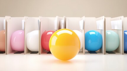Aufkleber - A colorful collection of vibrant easter eggs displayed together on a bright table in a festive atmosphere