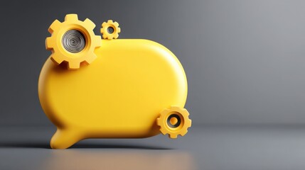 Poster - Cute yellow pig shaped object perfect for playful decor and whimsical touches in modern interior design