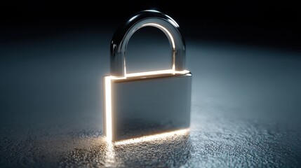 Poster - Simple yet strong padlock symbolizing security and safety with a minimalistic design against a soft background