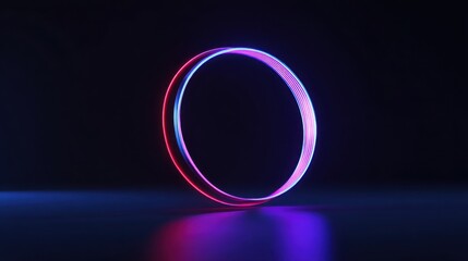 Poster - Neon progress on a black background completing in midair symbolizing modern success and achievement in design