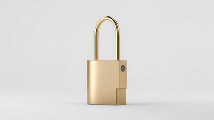 Poster - Brass padlock symbolizing security and protection for businesses with a neural gateway unlocking potential opportunities