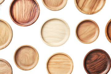 Poster - An overhead shot showing a collection of wooden plates of different shades and grain patterns arranged