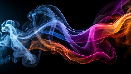 Aufkleber - abstract colorful smoke on black background