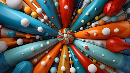 Poster - Vibrant abstract geometric color pattern