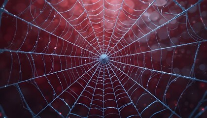 Spider Web Cobweb on Red Background Vector Illustration
