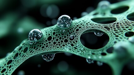 Poster - Abstract network, water drops, macro view