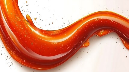 Poster - A Swirling Abstract Form Composed of Glossy Orange Liquid